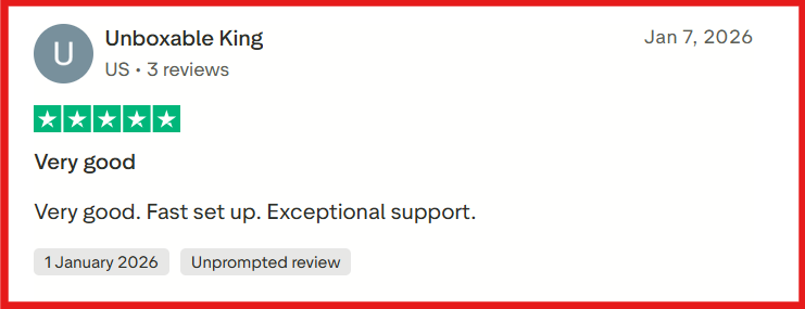 Inframail trustpilot review about fast setup