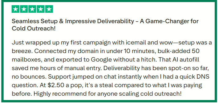 Icemail G2 review about fast setup