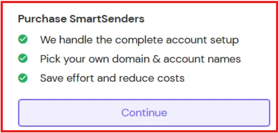 SmartSenders handles complete account setup
