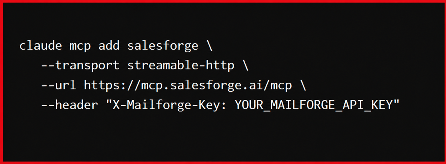 Connect Mailforge MCP to Claude through Forge MCP Server