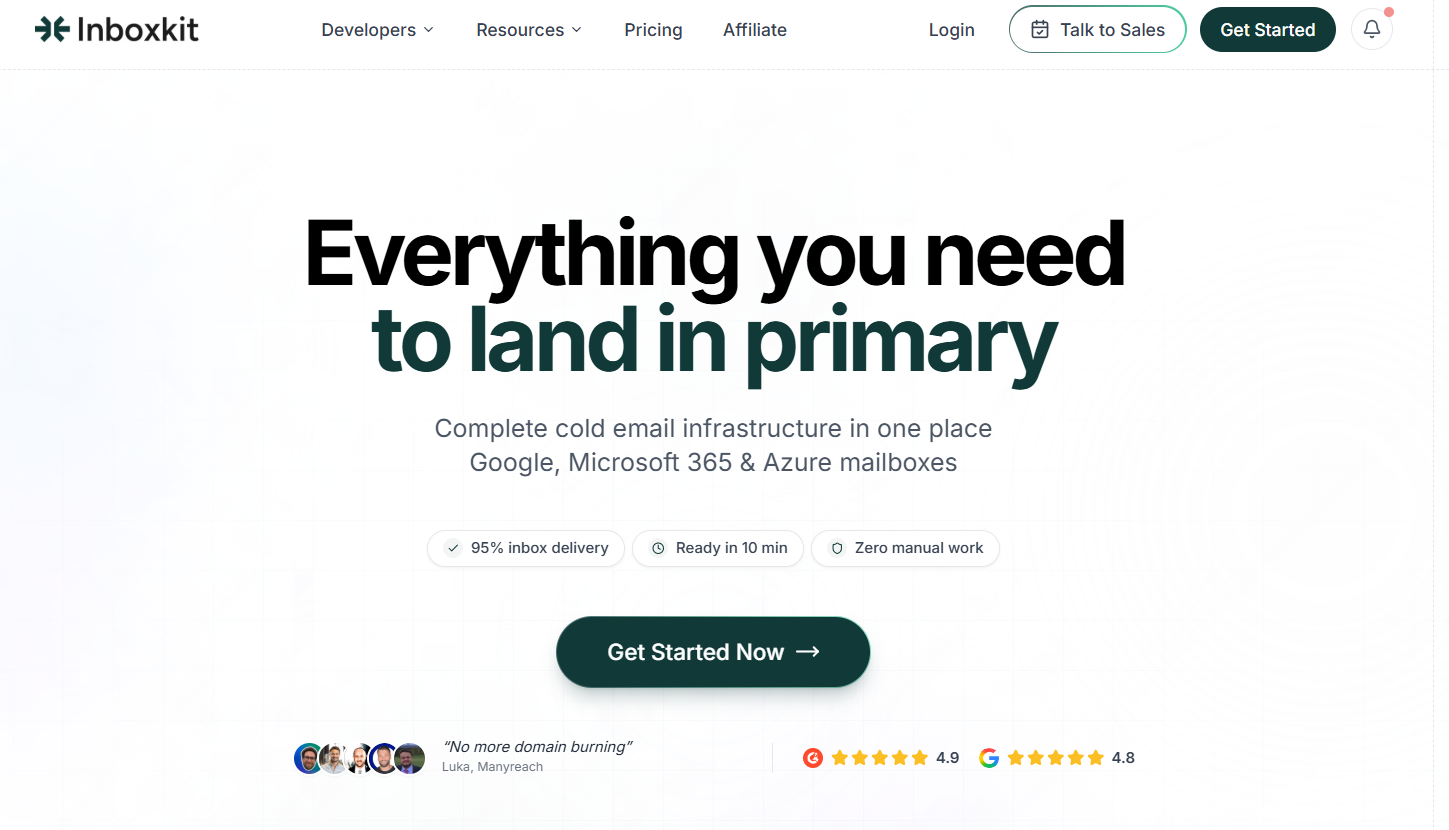Inboxkit homepage