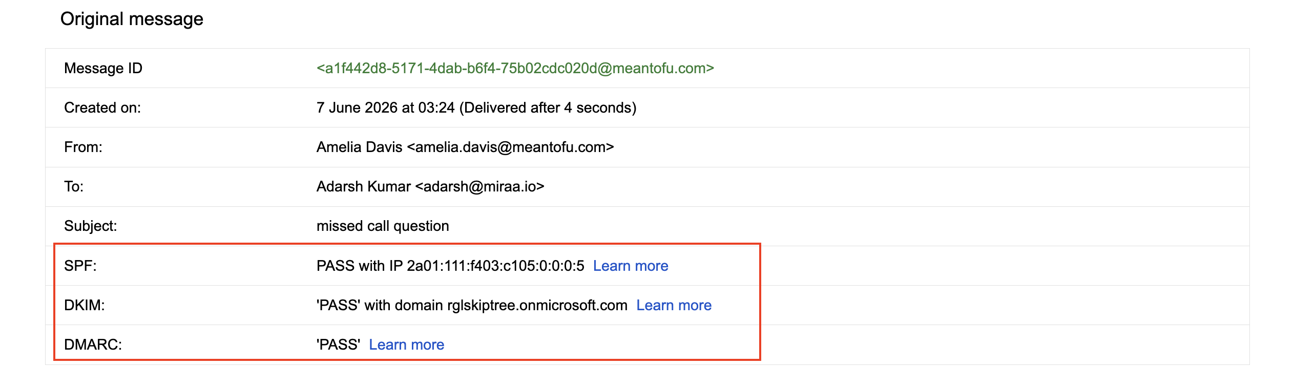 Validating SPF, DKIM and DMARC Record in Gmail