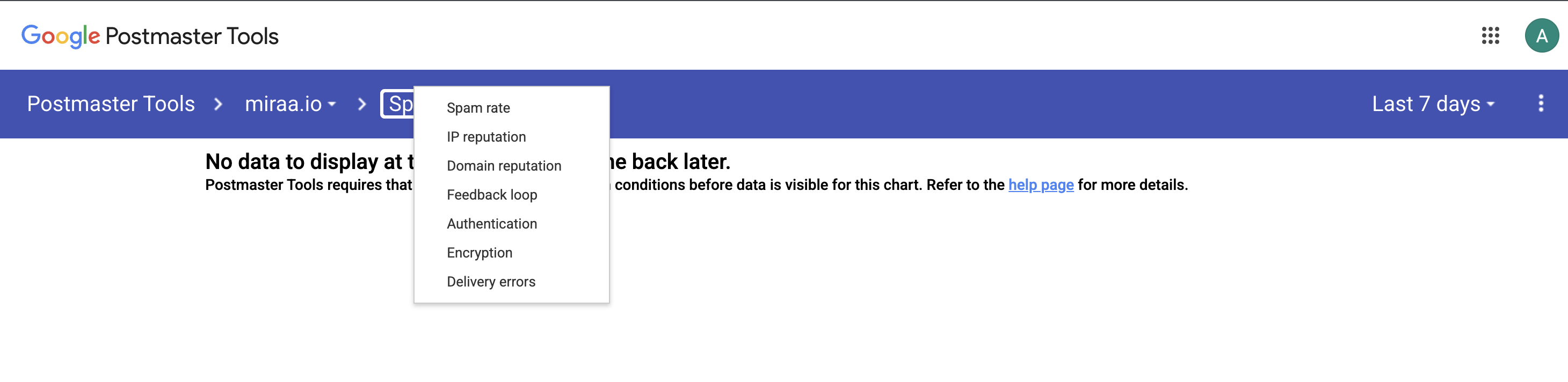 Google Postmaster Dashboard