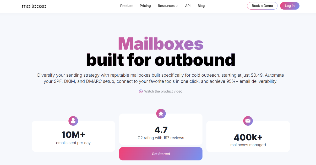 Maildoso homepage