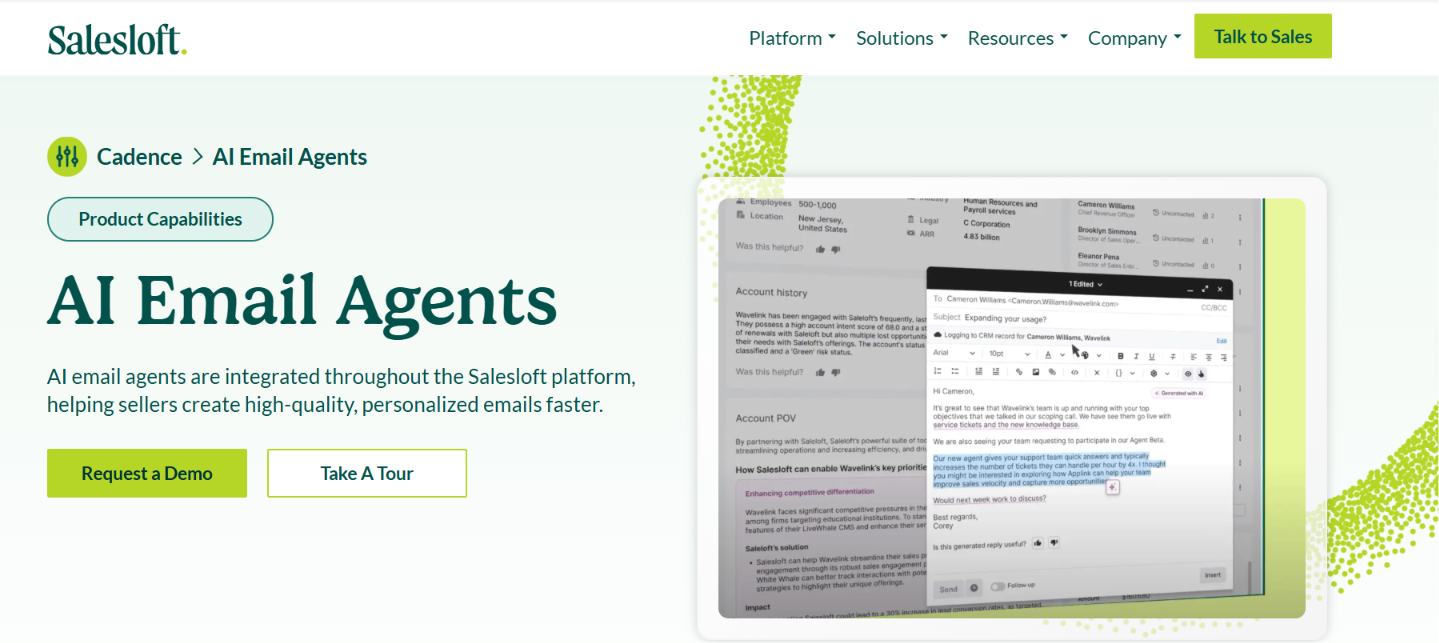 Salesloft AI email agent
