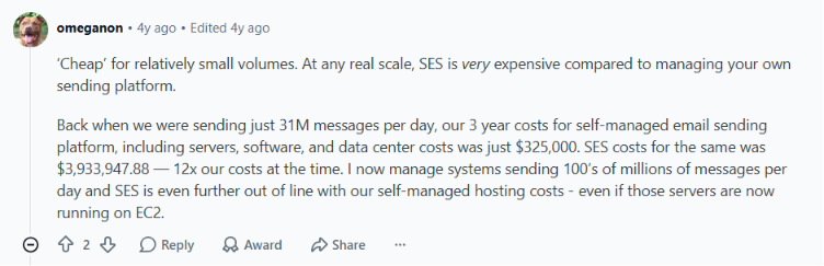 User reddit review about cost ‍