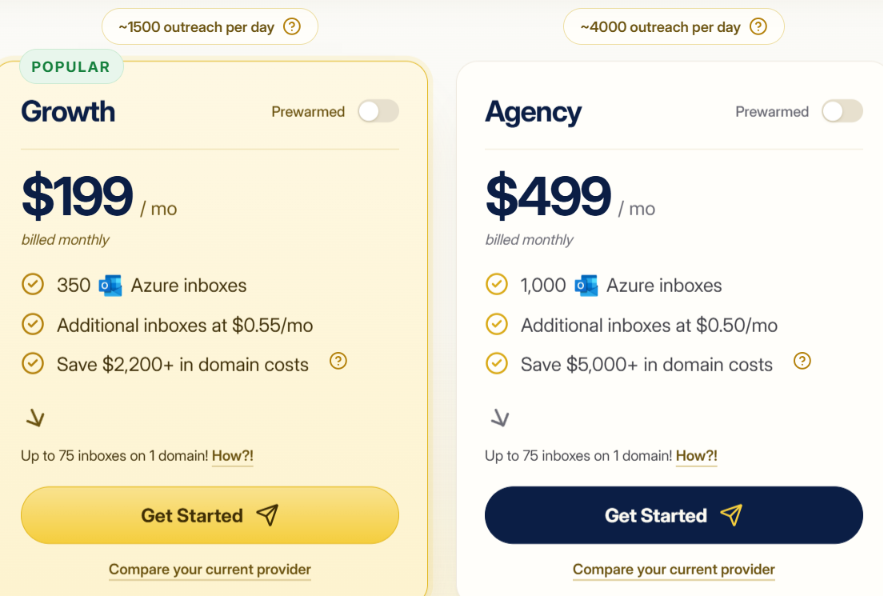 Sending.ac azure mailbox pricing