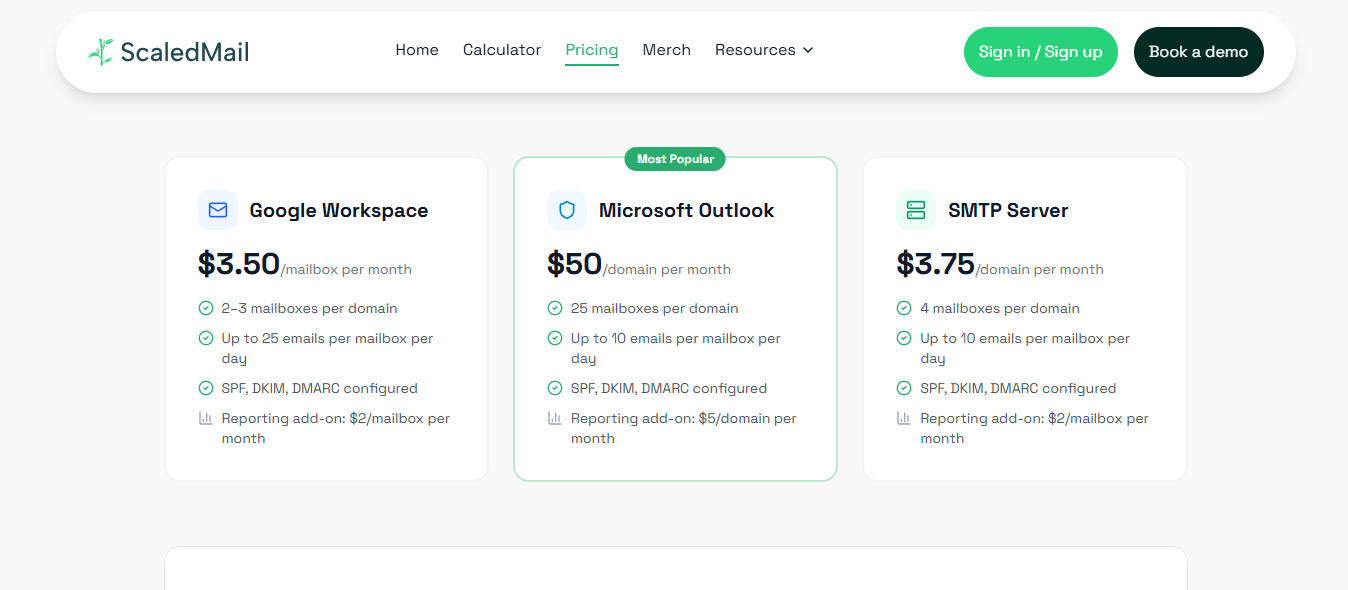 ScaledMail Pricing