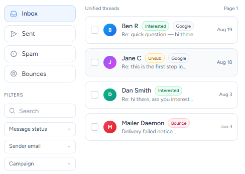 Master Inbox In EmailBison