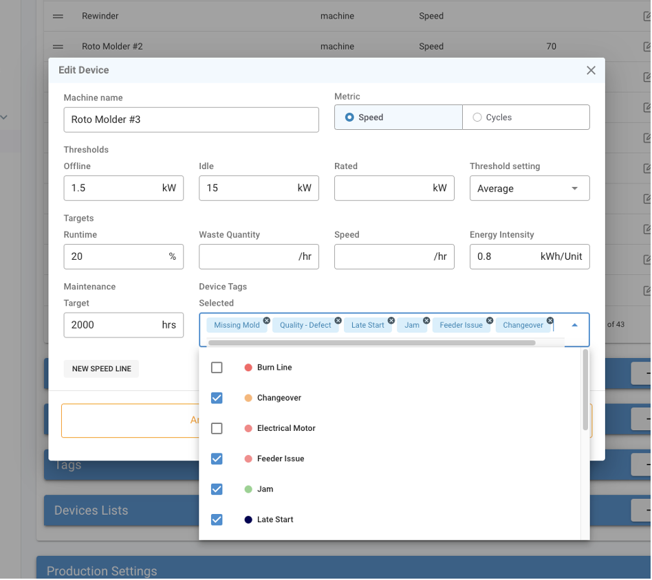 Real-time monitoring of production line performance