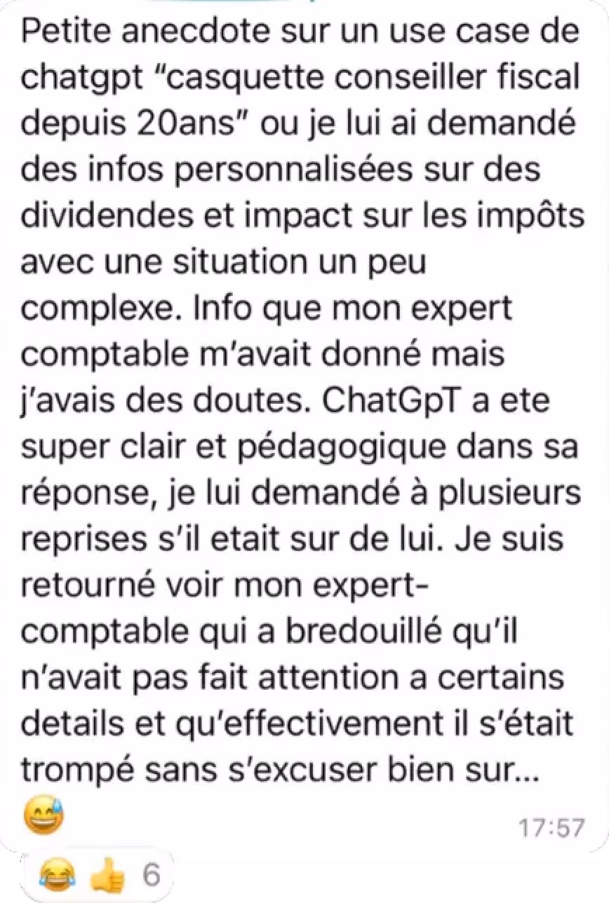 Petite anecdote chatGPT