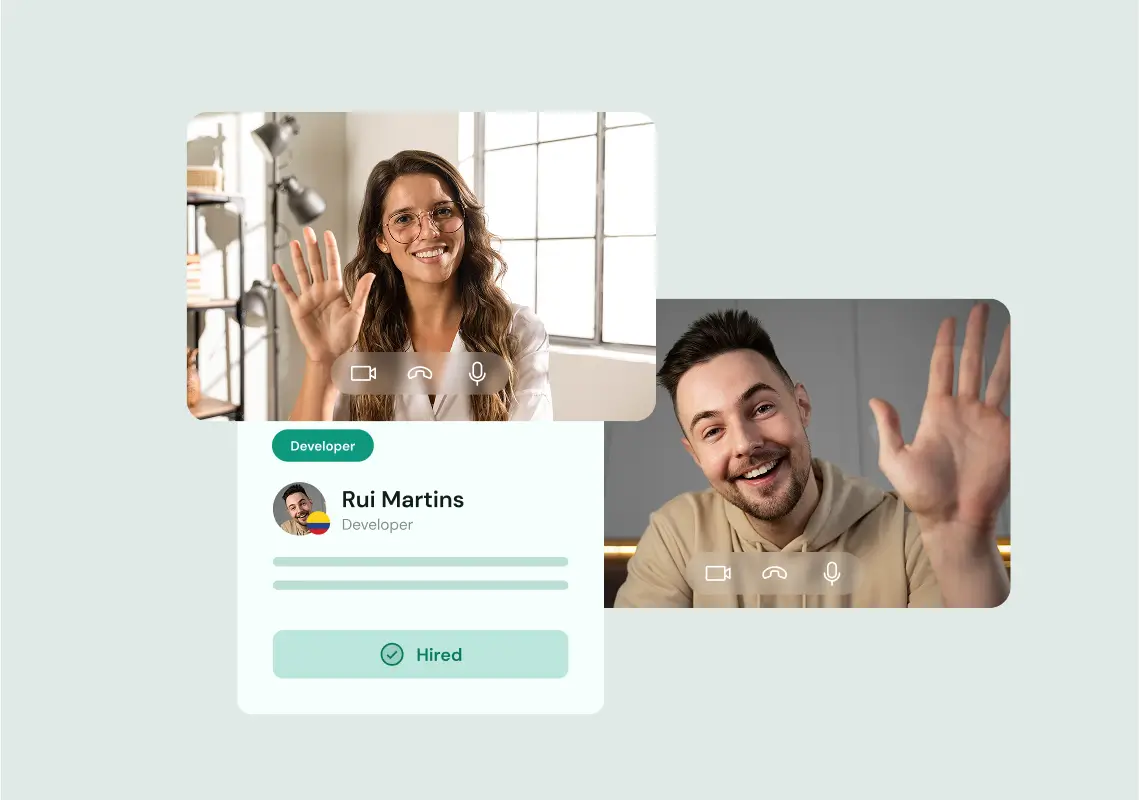 Virtual interview between recruiter and candidate during the Somewhere Direct Hire process.