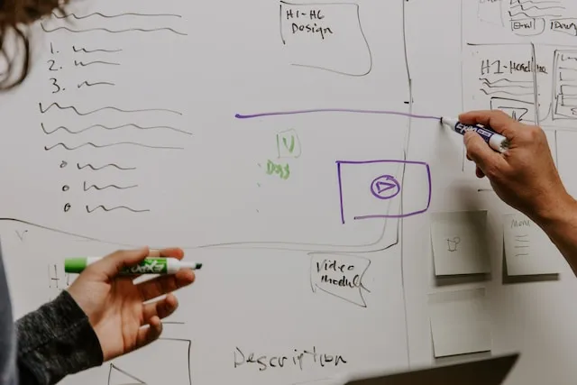 Making a plan on a whiteboard