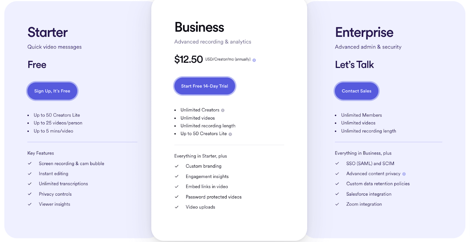 Loom pricing tiers
