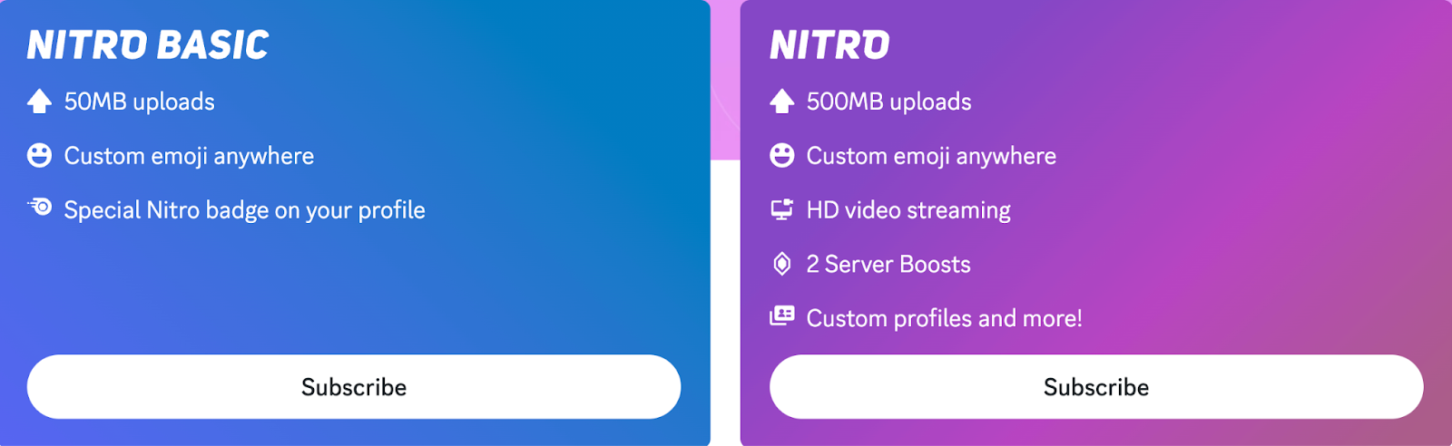 Discord subscription tiers