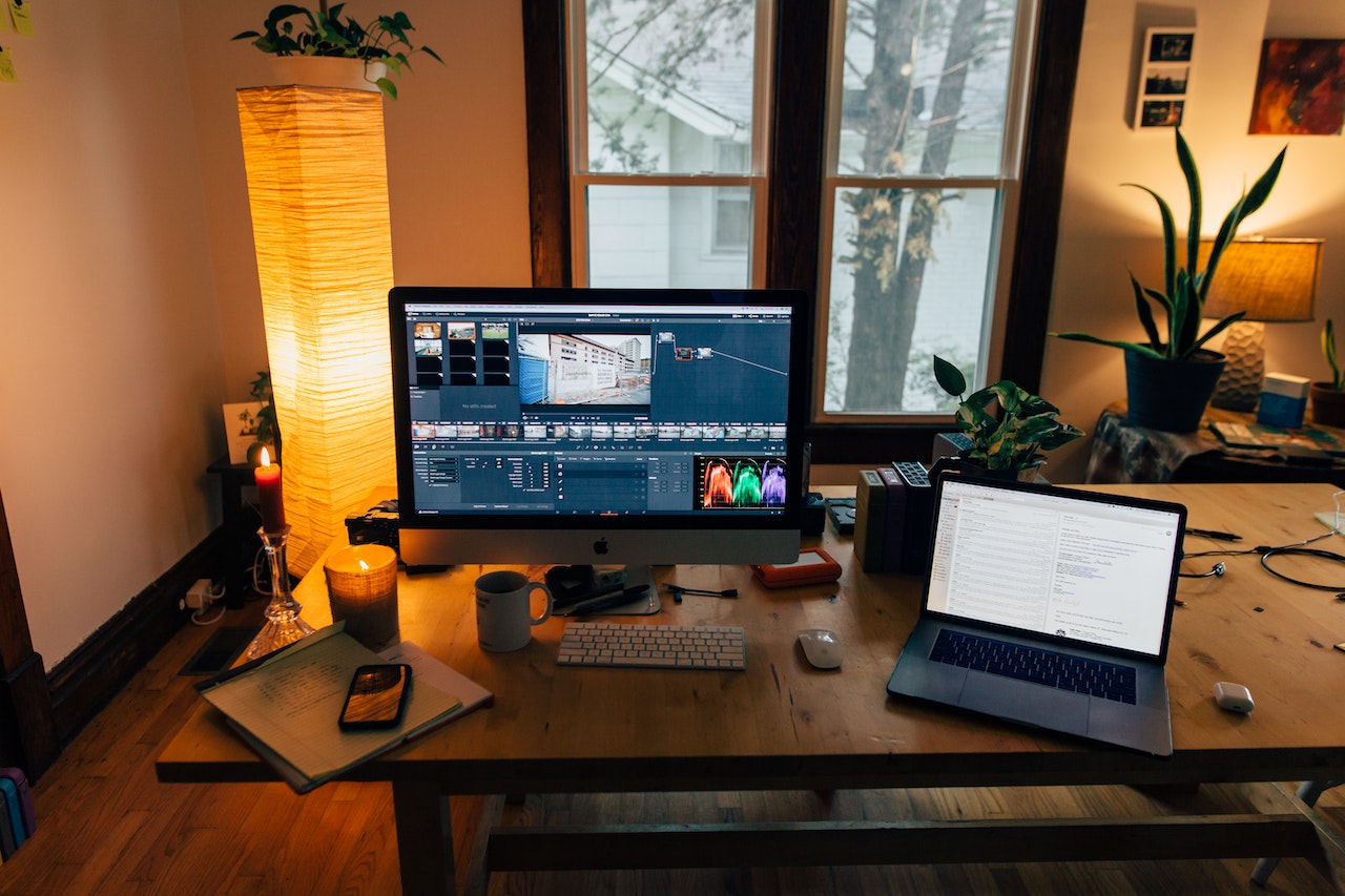 A video editing setup