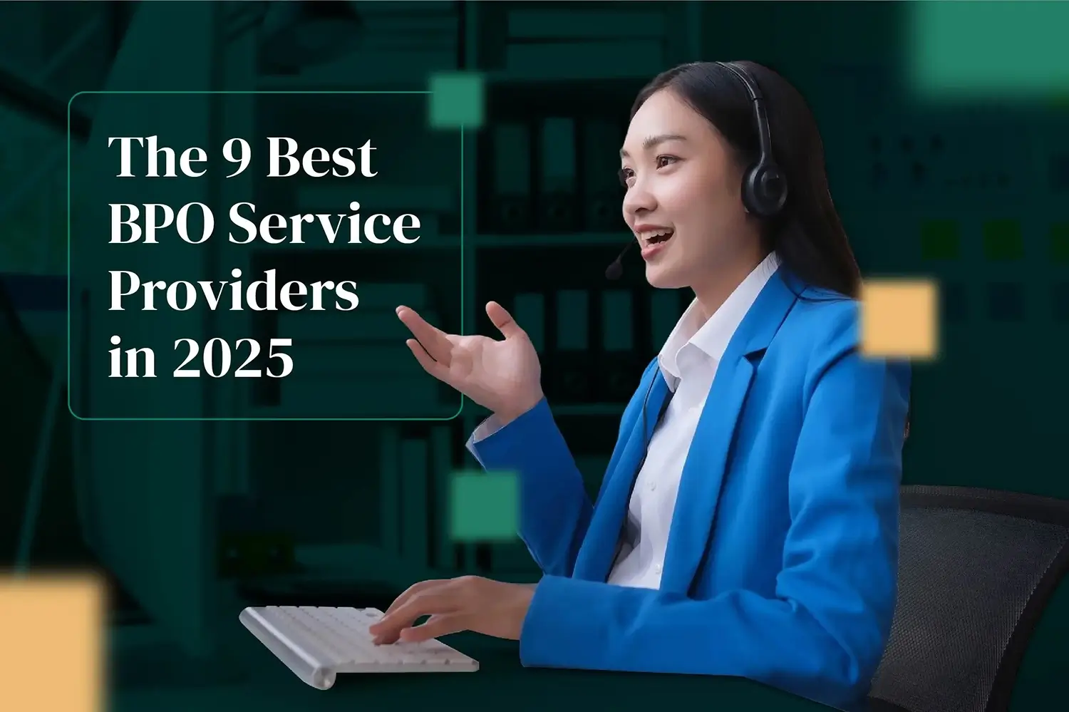 Professional BPO customer service representative with headset showcasing world-class service providers for US business needs