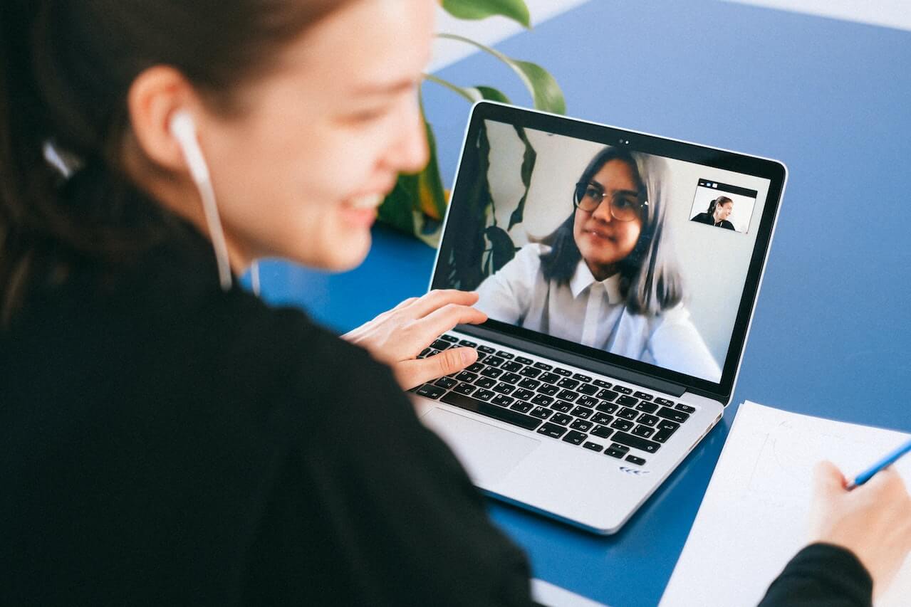 Two women on a video call