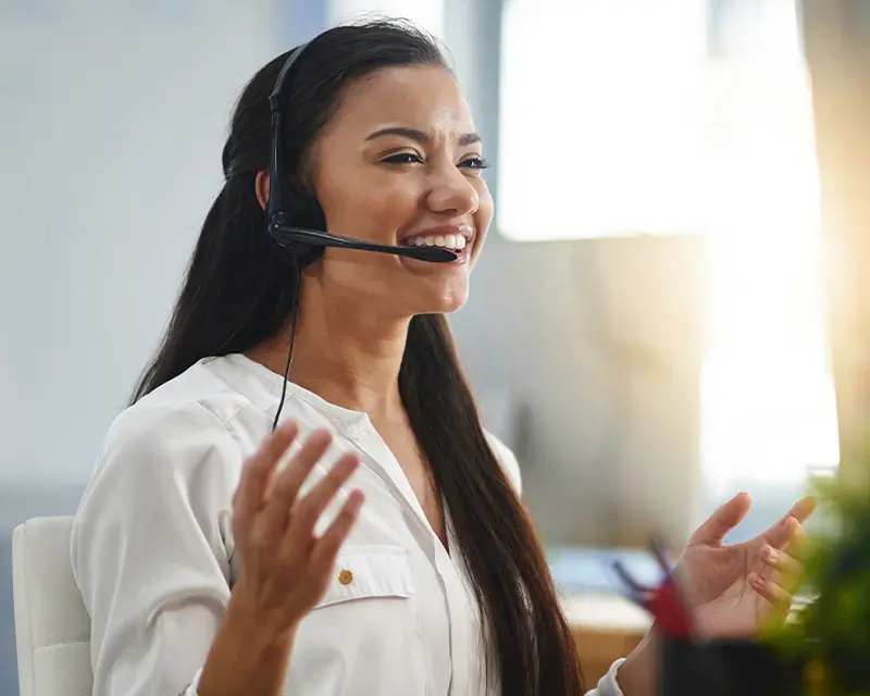 Remote customer success manager building client relationships via video call for international business growth