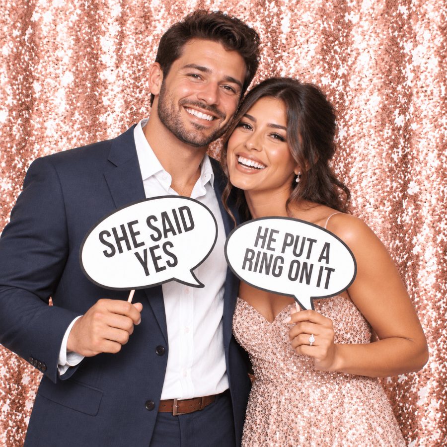Engagement party photo booth.
