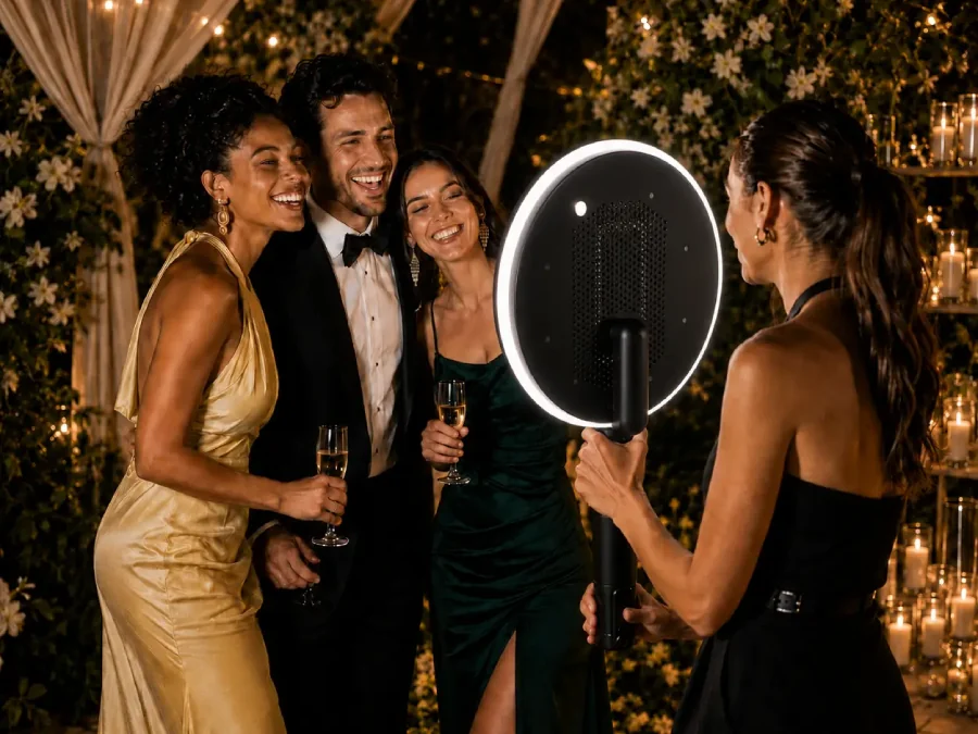 Roamer photo booth at a wedding reception