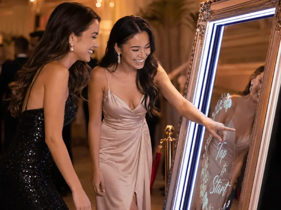 Magic mirror photo booth at an event