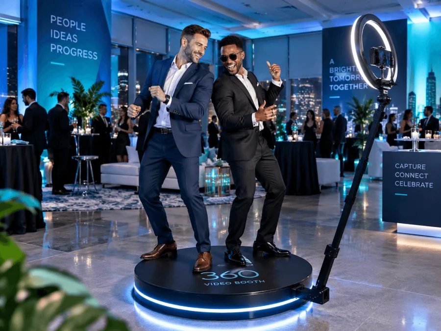 360 video booth at a corporate event