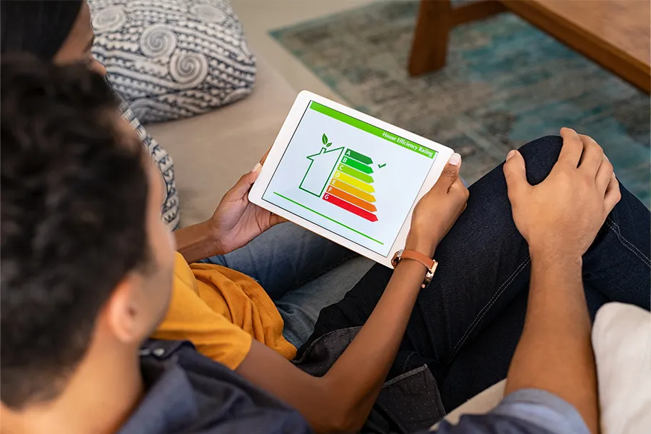 Para ogląda na tablecie klasę energetyczną domu
