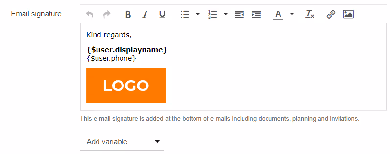 Add a signature to your outgoing emails