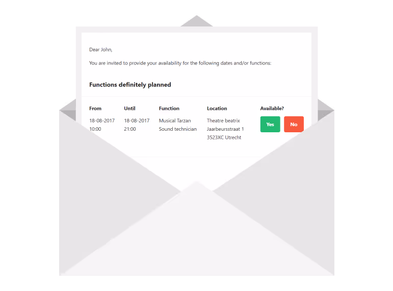 Improved layout for invitation emails