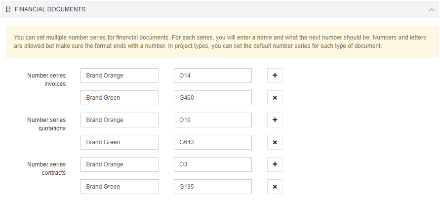 Multiple number series