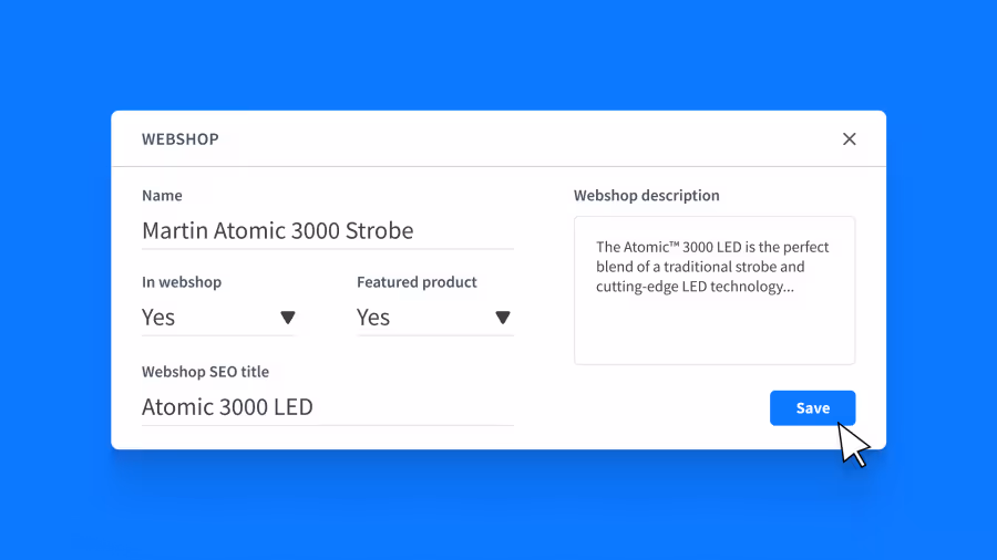 website builder at Rentman screenshot of the software demo