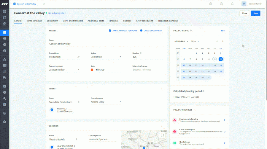 Le mode compact de Rentman