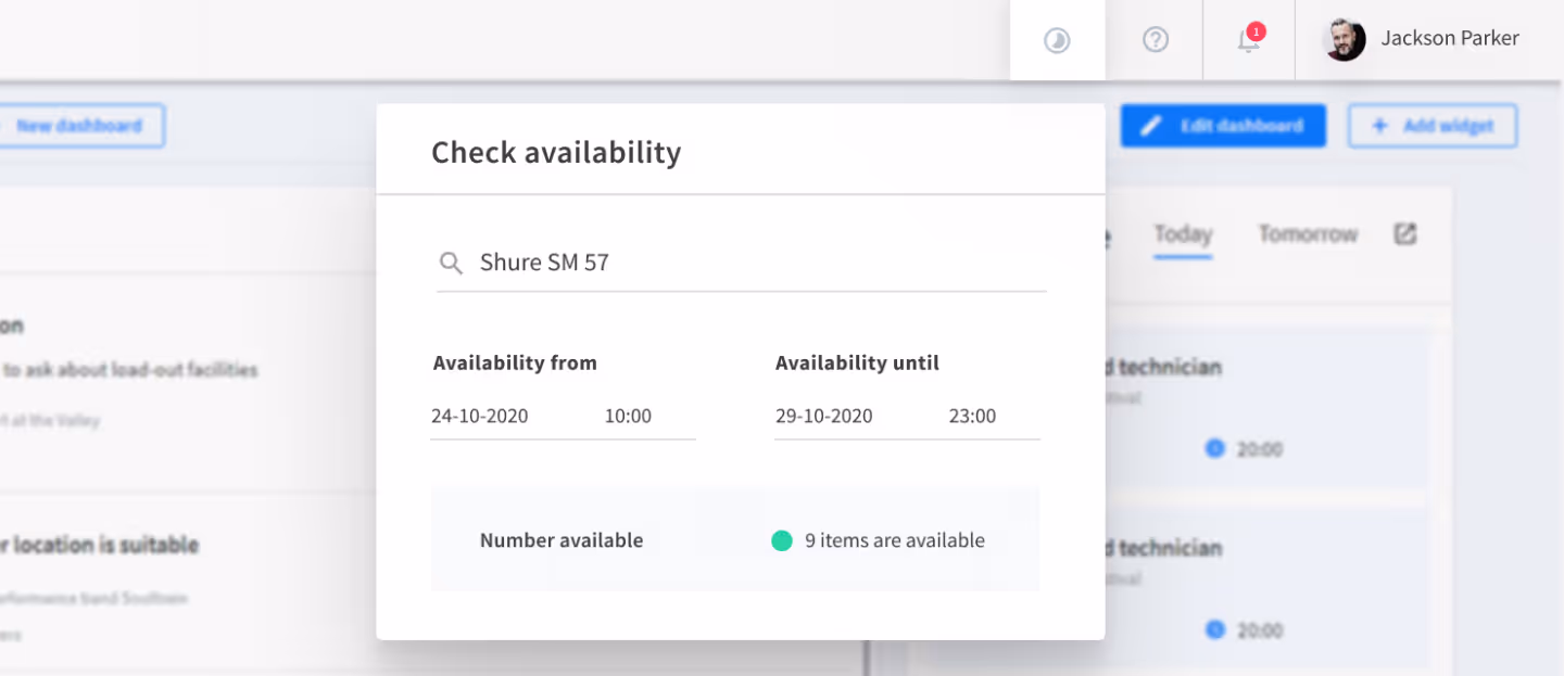 Quickly check your equipment’s availability