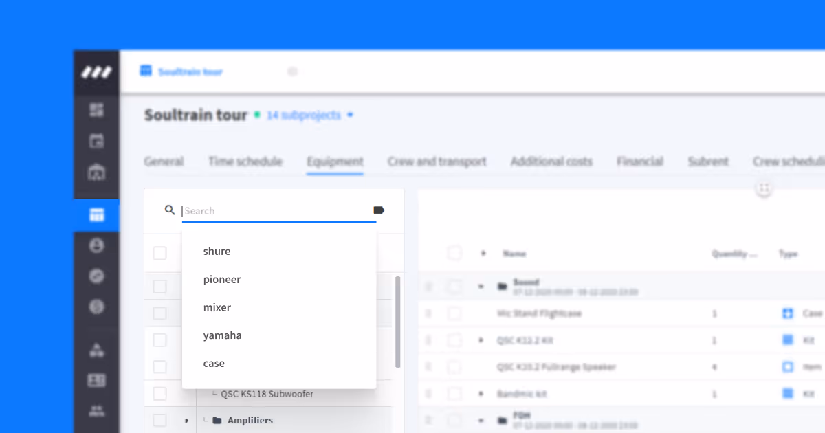 Work faster - plan equipment with your keyboard
