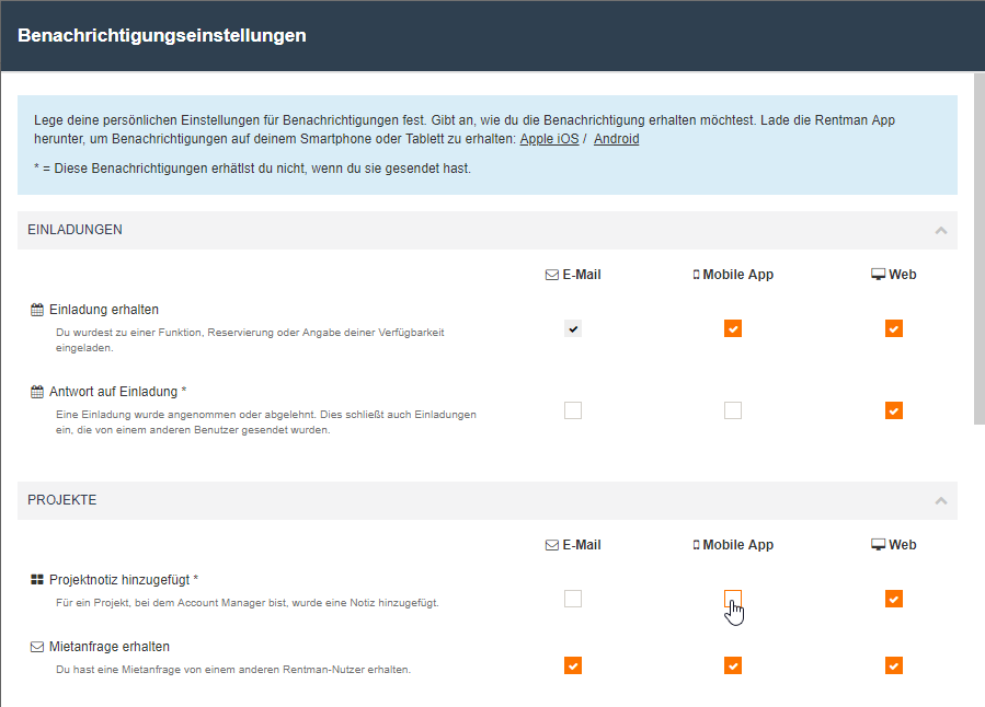 Rentmans Benachrichtigungssytem