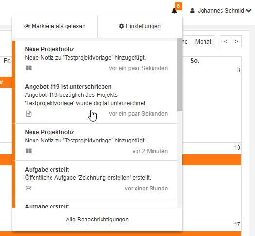 Rentmans Benachrichtigungssytem