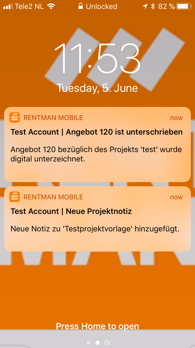 Rentmans Benachrichtigungssytem