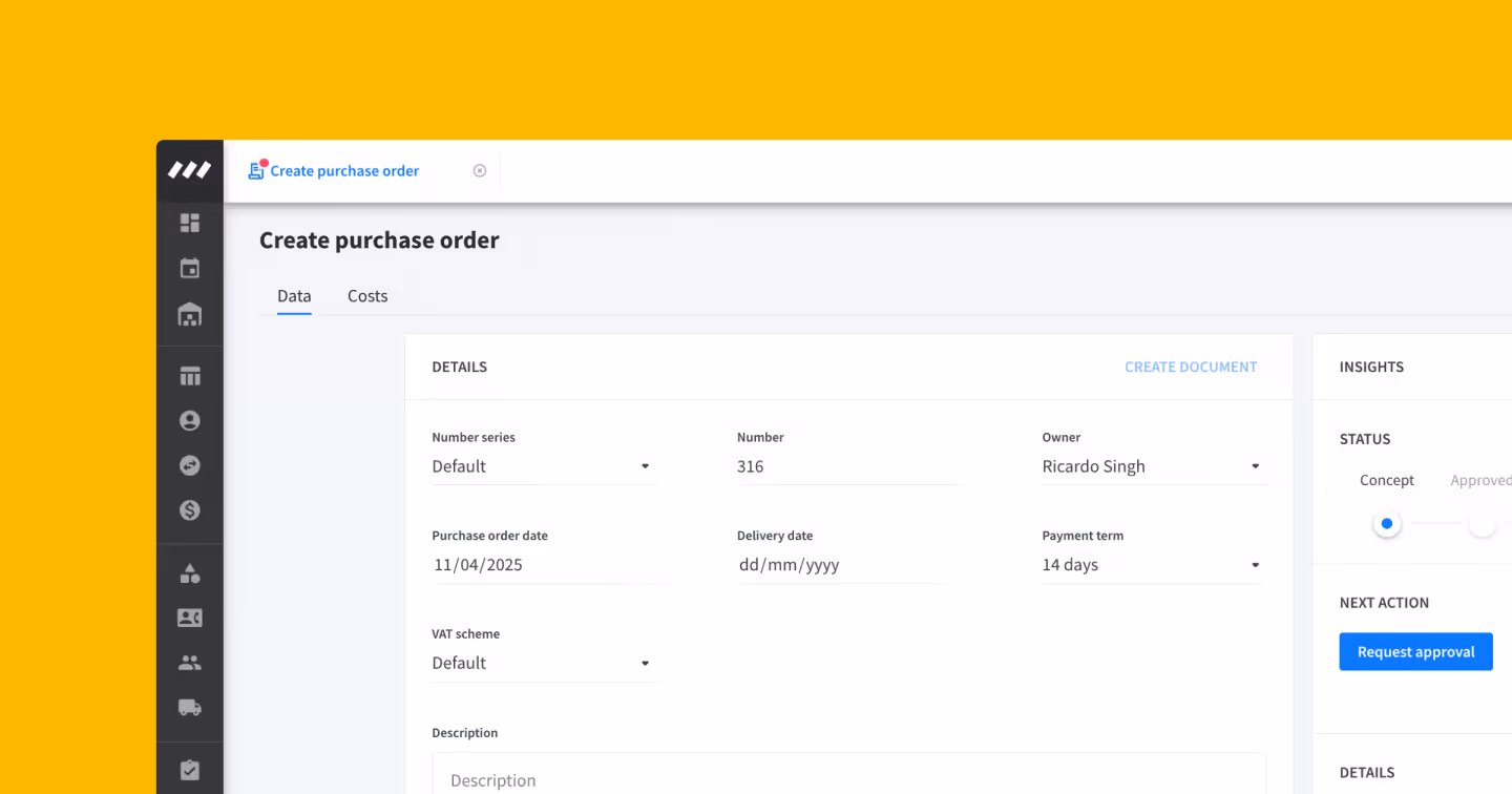 Pedidos: crea, aprueba y envía pedidos directamente desde Rentman