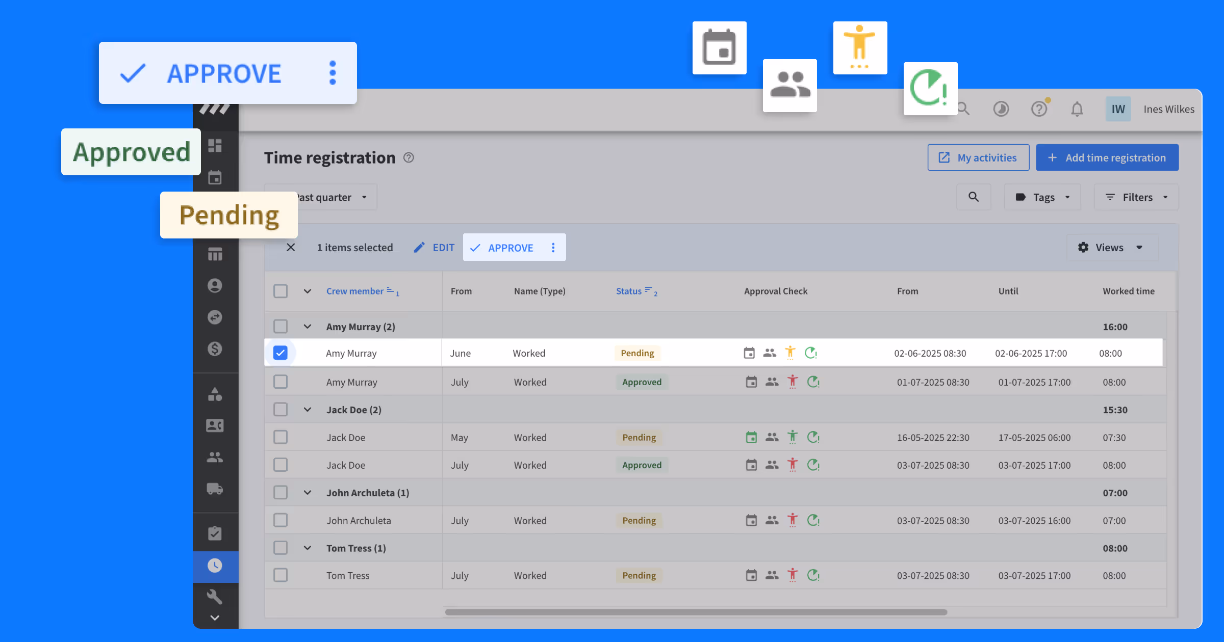 New: A faster way to approve your crew’s time registrations