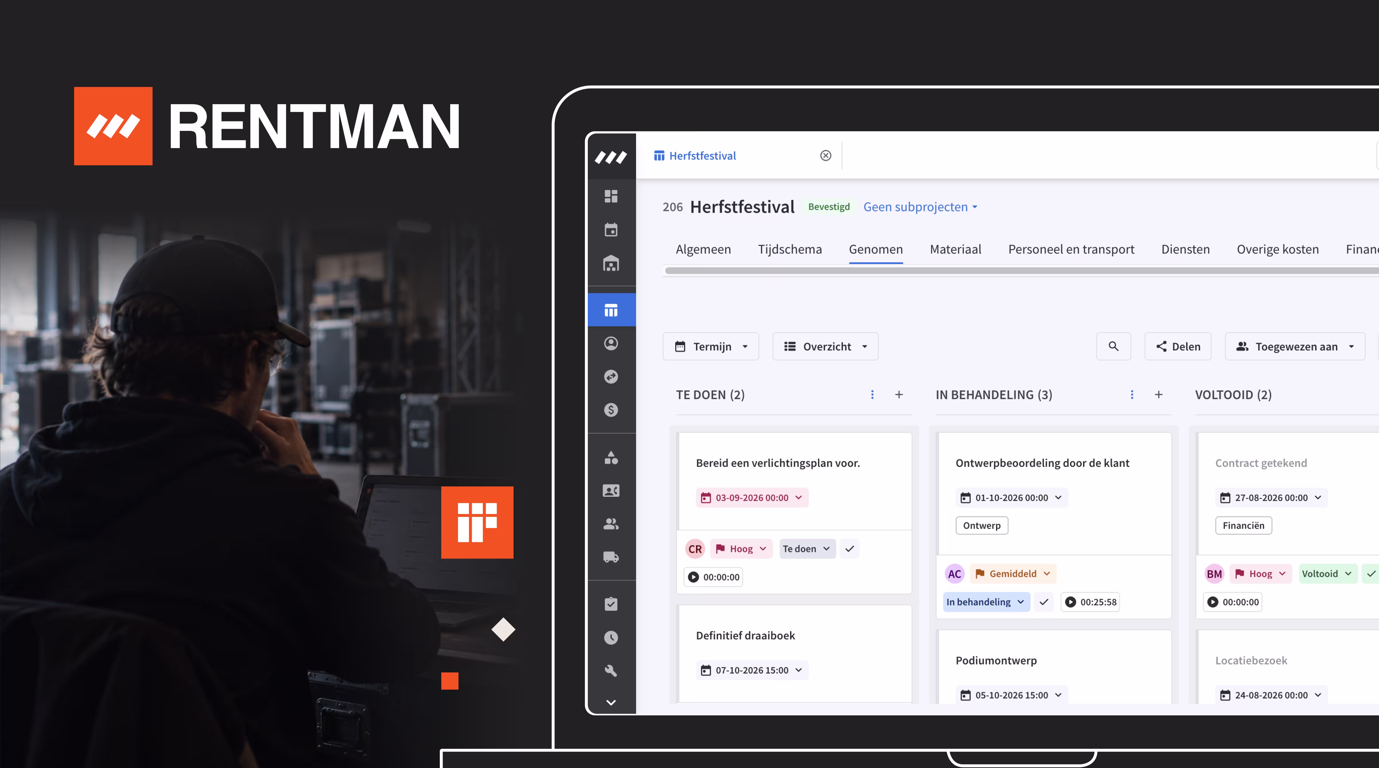 Rentman lanceert Organize en brengt daarmee alle projecttaken samen in één platform