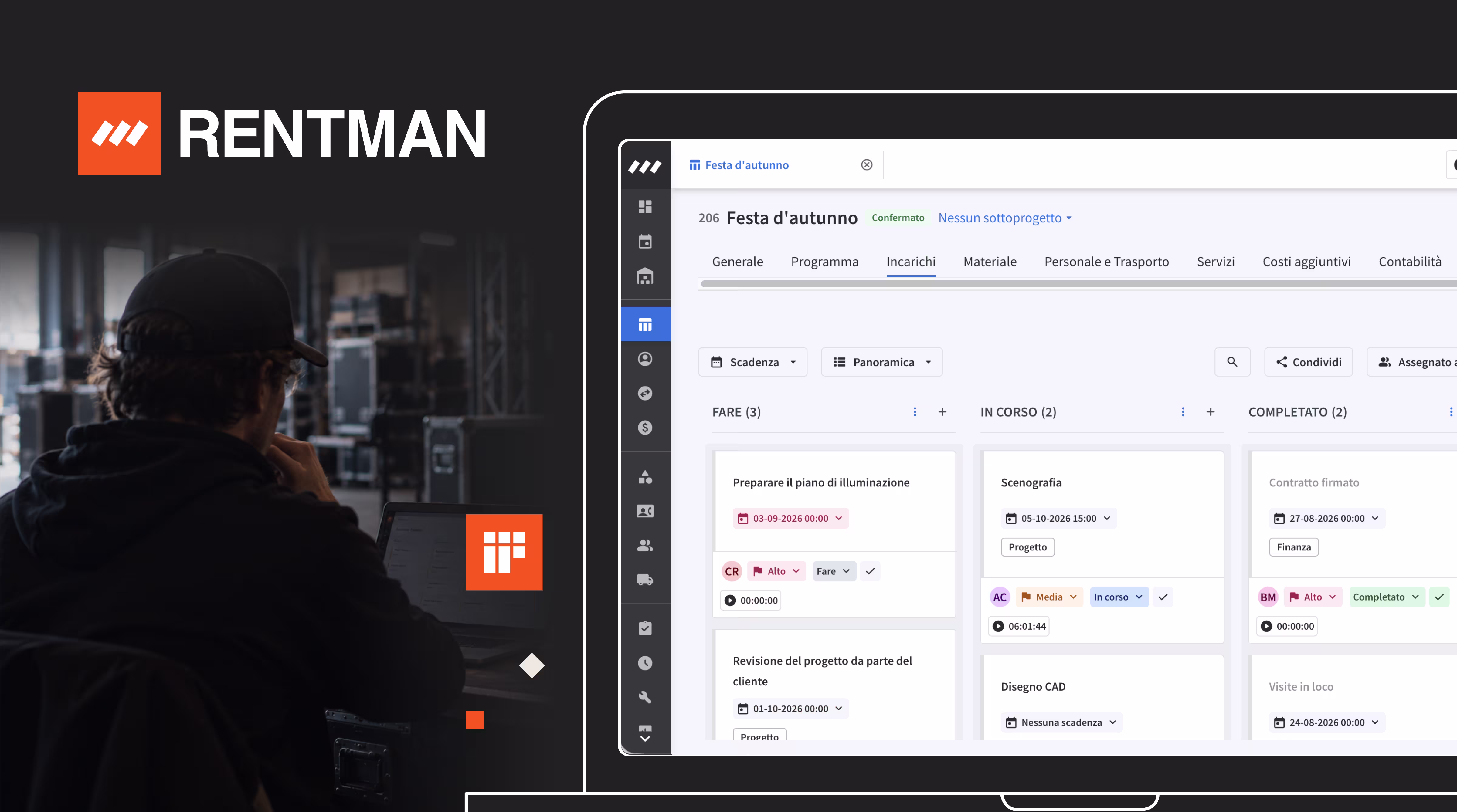Rentman lancia Organize e riunisce tutti gli incarichi di progetto in un’unica piattaforma connessa