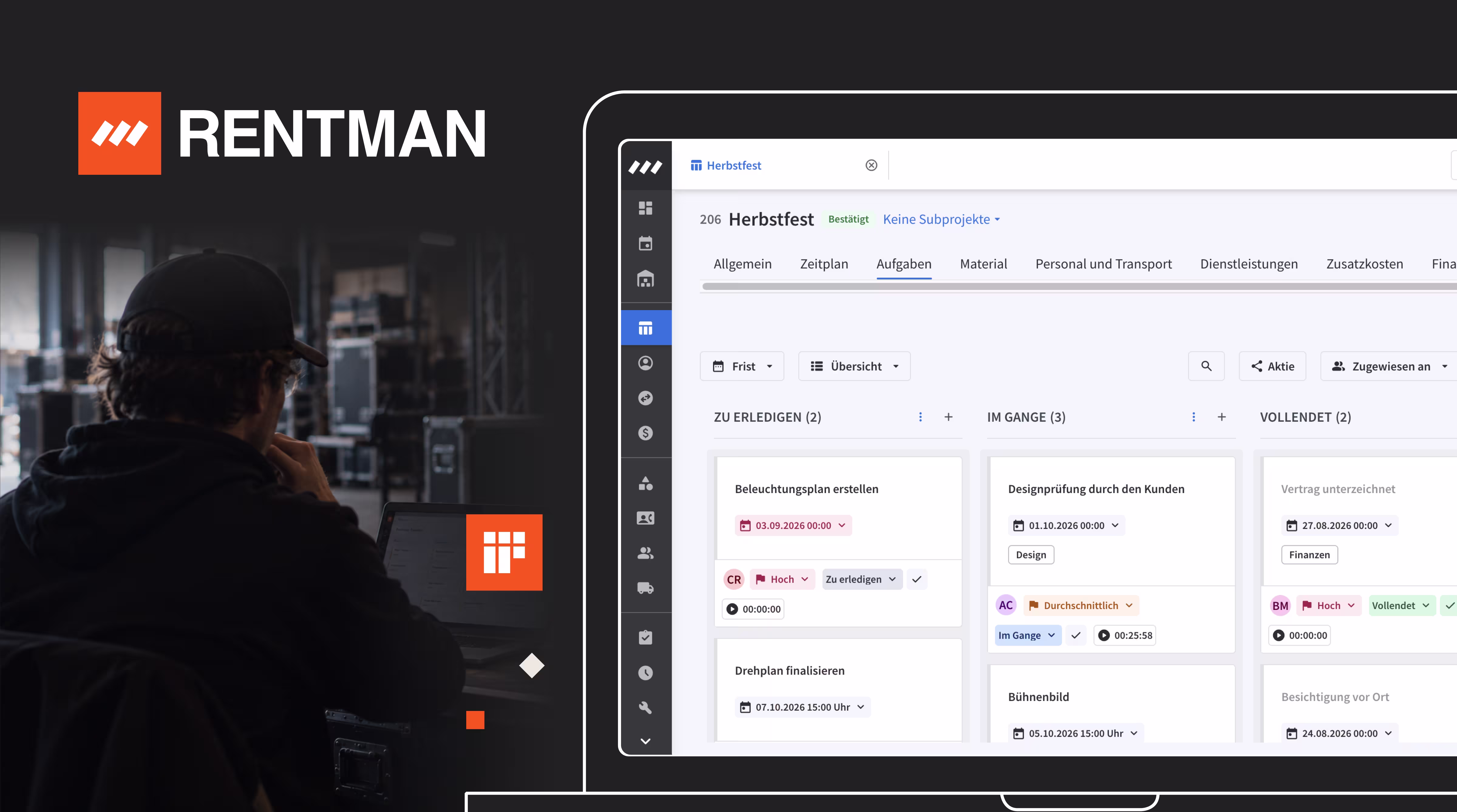 Rentman veröffentlicht Organize und zentralisiert alle Projektaufgaben auf einer vernetzten Plattform