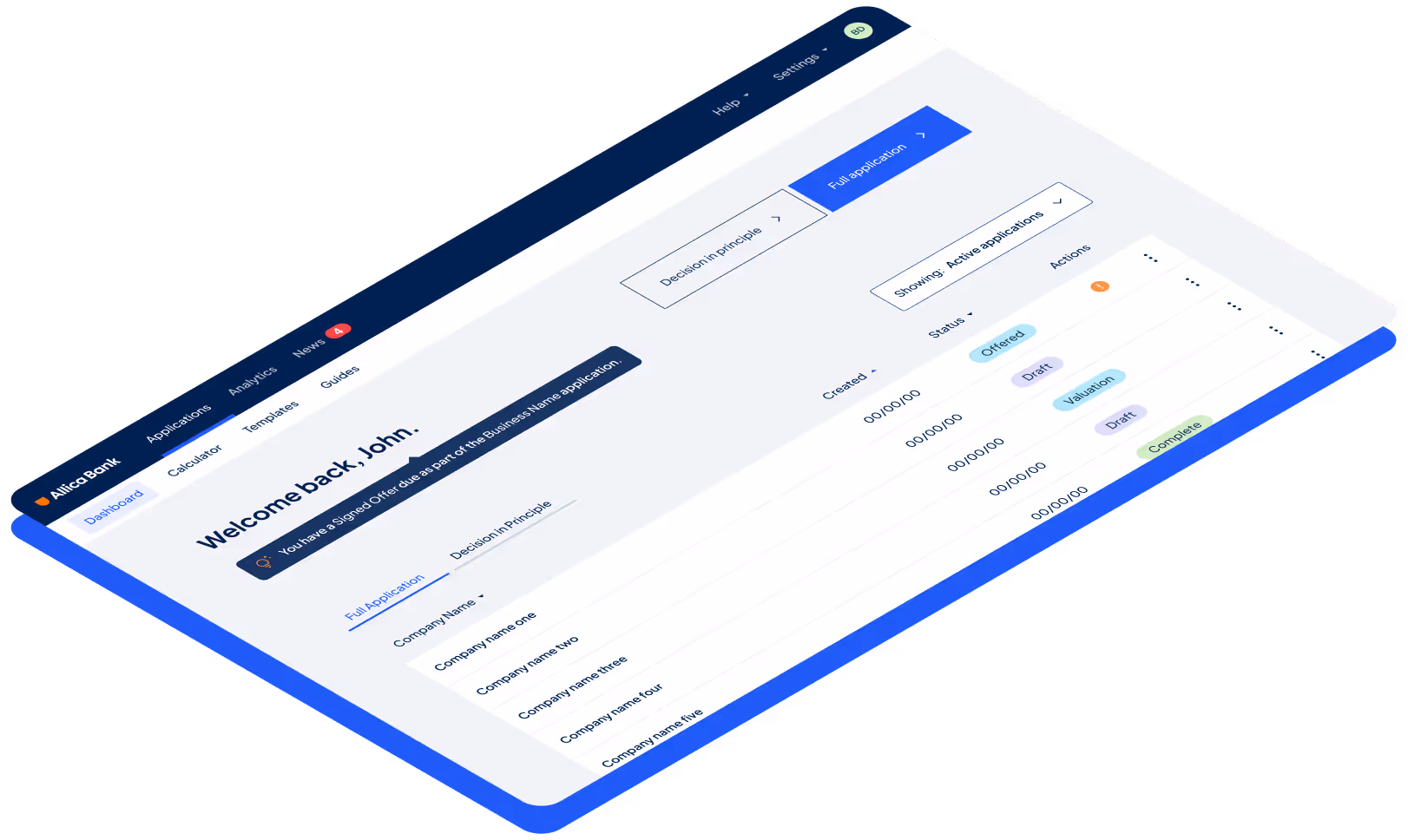 UI Screen - Banking Application