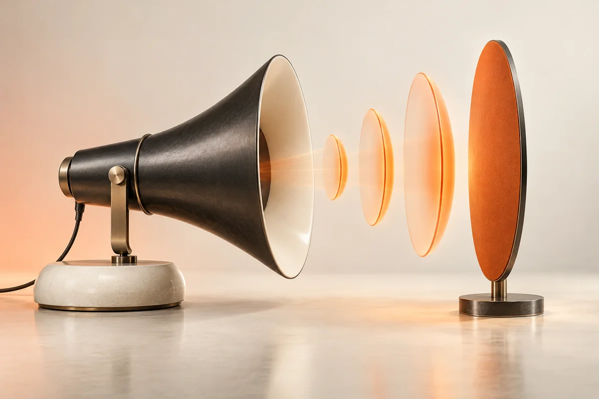 A directional amplifier carries a signal toward its target