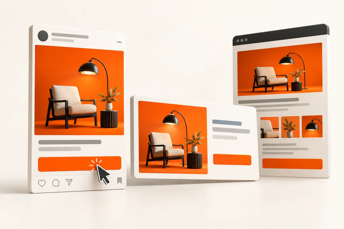 Coordinated ad creative linked to a landing page