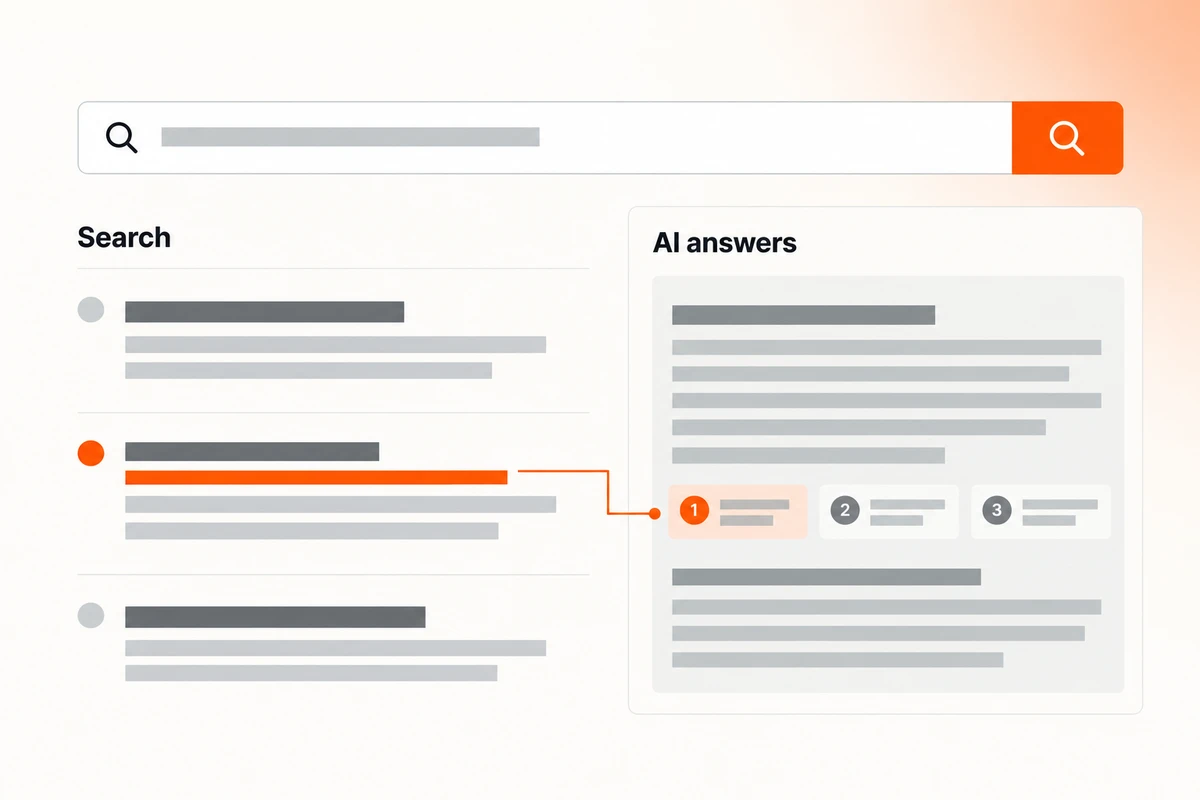 Search results connected to cited AI answers