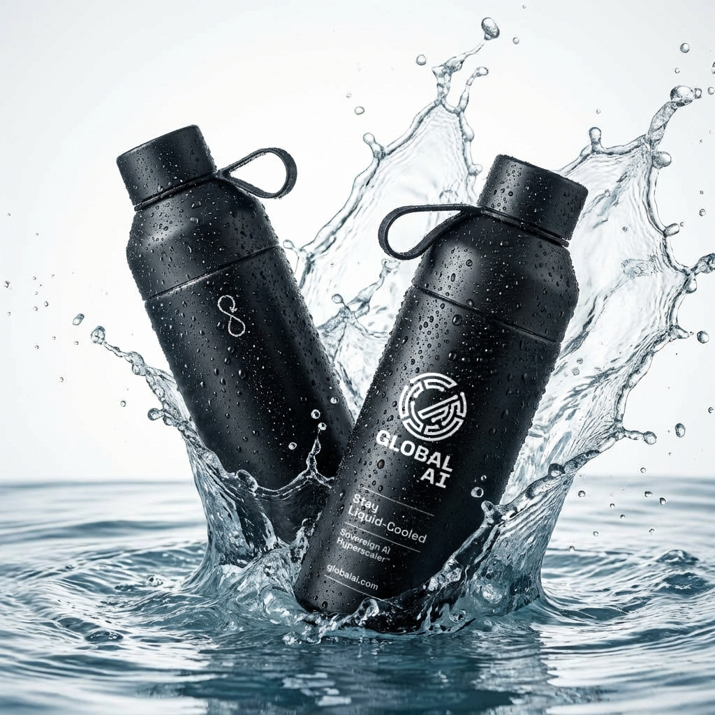 Global AI branded recycled steel water bottles