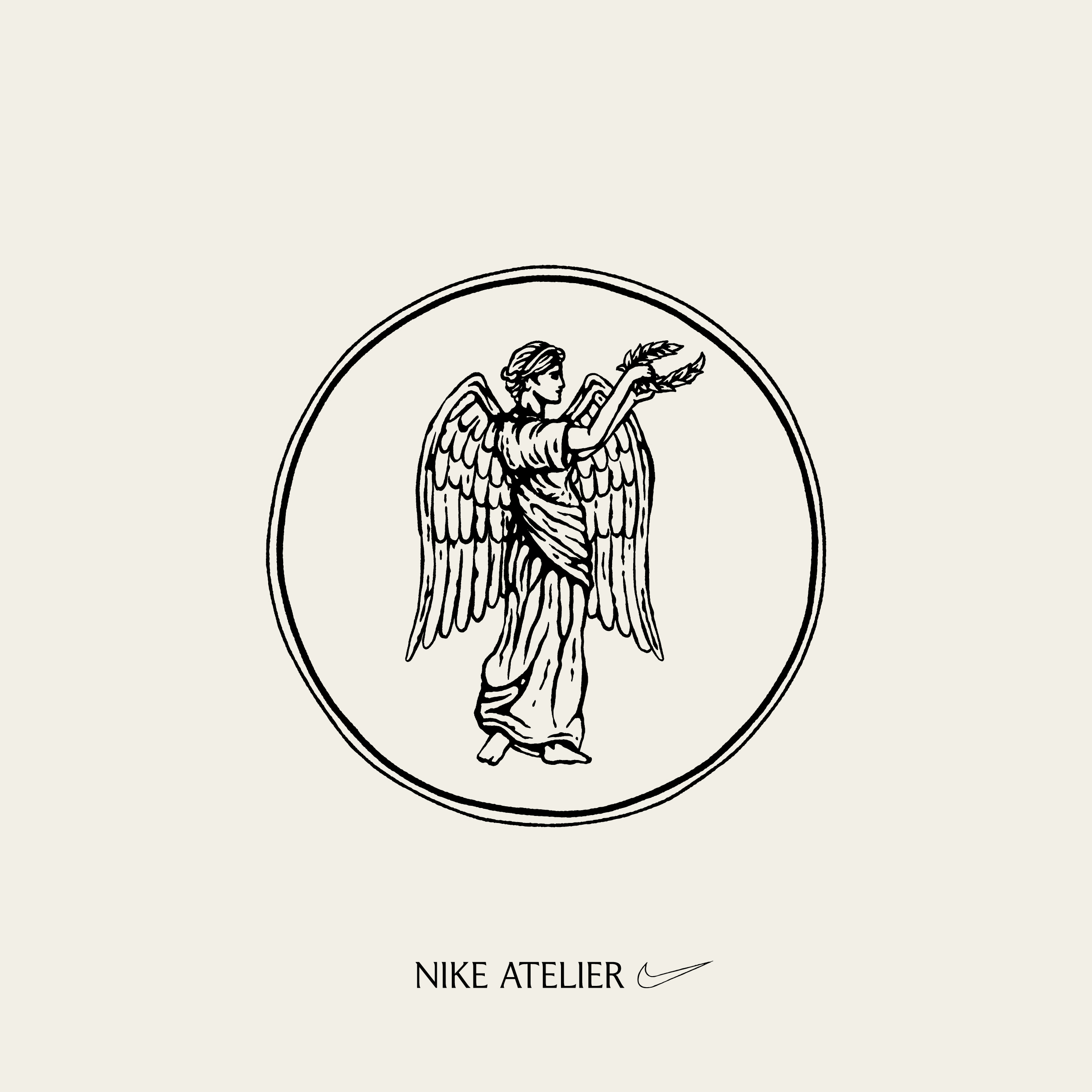 Flat artwork of the Nike goddess illustration by MTHD Marketing