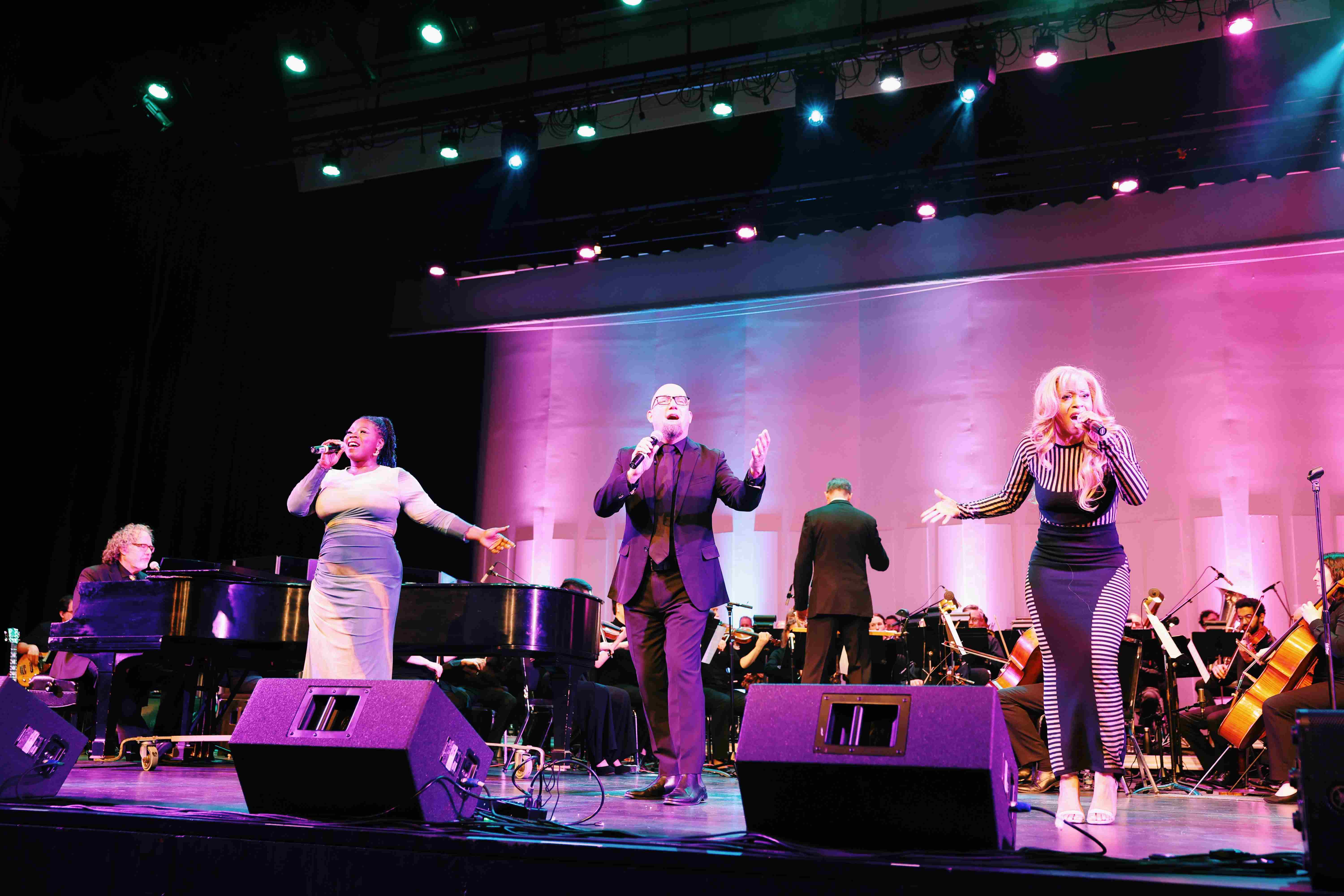 Spot-On Entertainment performers on stage during a concert